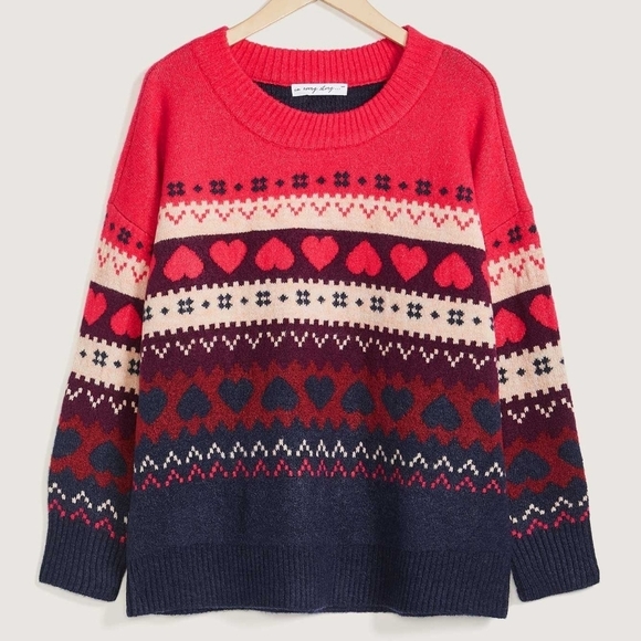 0X - In Every Story | Jacquard Sweater With Scoop Neck - Picture 4 of 4